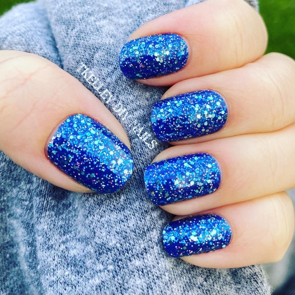 Enchanting Blue Glitter Nail Ideas For Women