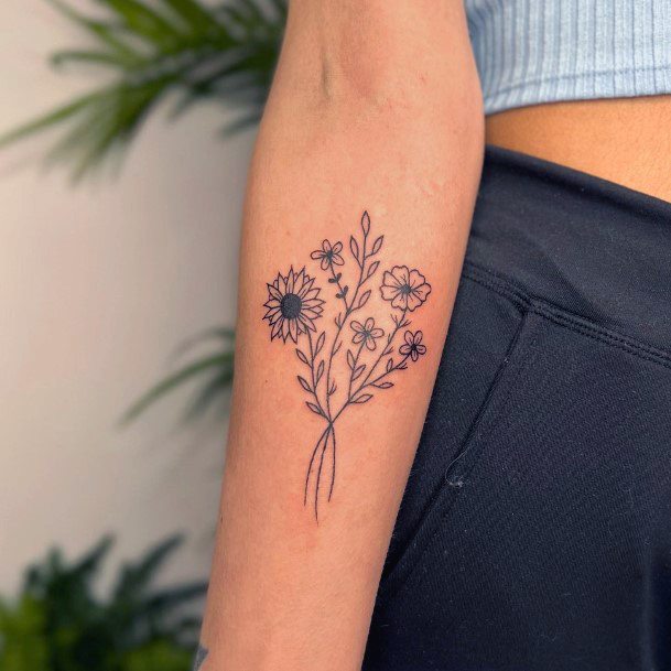 Enchanting Bouquet Tattoo Ideas For Women