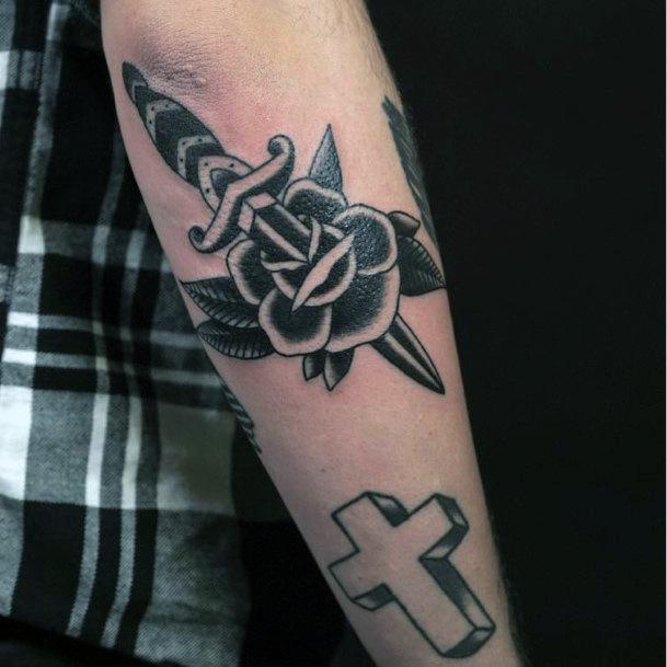 Enchanting Dagger Rose Tattoo Ideas For Women