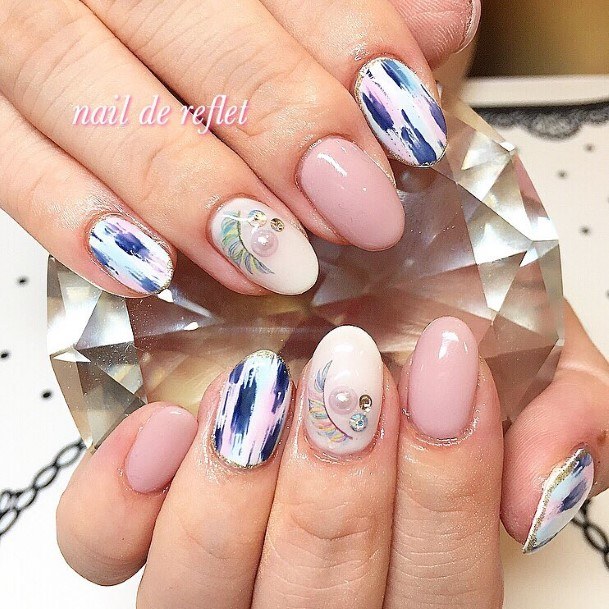 Enchanting Feather Nail Ideas For Women