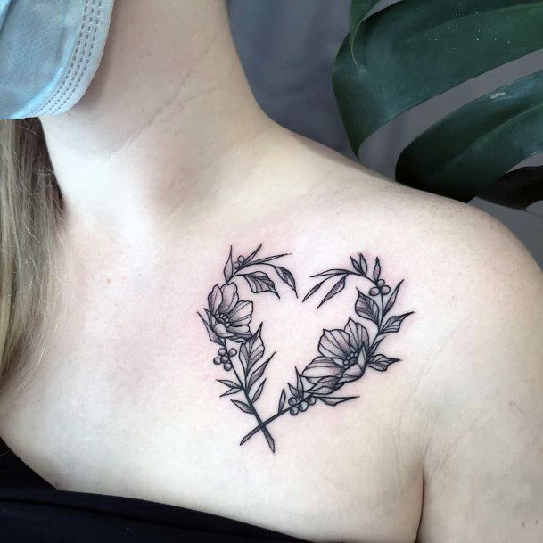 Enchanting Flower Heart Tattoo Ideas For Women