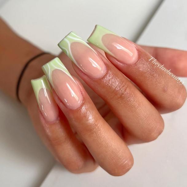 Enchanting Green French Tip Nail Ideas For Women