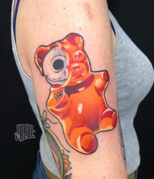 Enchanting Gummy Bear Tattoo Ideas For Women Arm Skull Theme