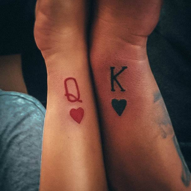 Enchanting King And Queen Tattoo Ideas For Women Playing Card Symbol