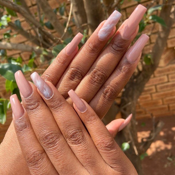 Enchanting Nude Marble Nail Ideas For Women