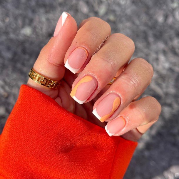 Enchanting Orange And White Nail Ideas For Women