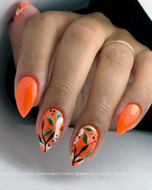 Enchanting Orange Dress Nail Ideas For Women