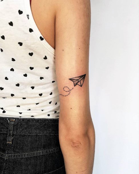 Enchanting Paper Airplane Tattoo Ideas For Women