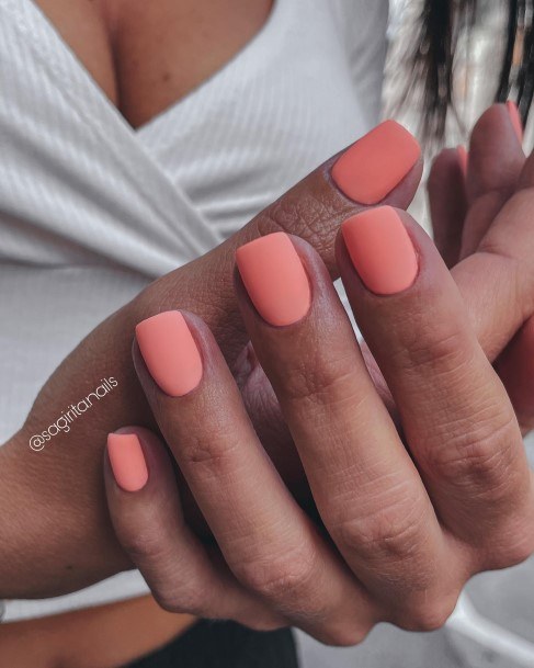 Enchanting Peach Matte Nail Ideas For Women