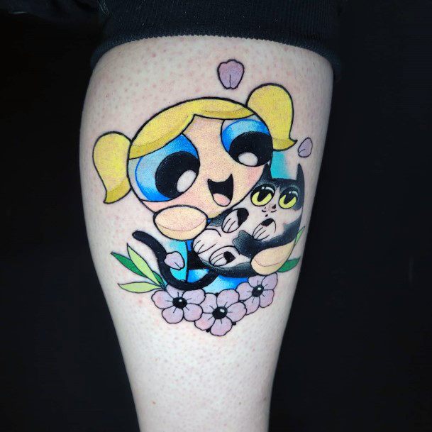 Enchanting Powerpuff Girls Bubbles Tattoo Ideas For Women