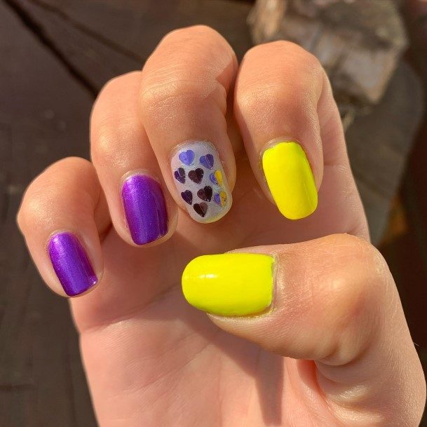 Enchanting Purple And Yellow Nail Ideas For Women