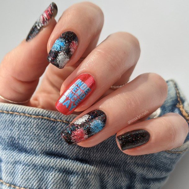 Enchanting Red And Blue Nail Ideas For Women