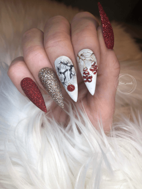 Enchanting Red And Grey Nail Ideas For Women