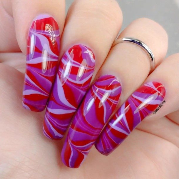 Enchanting Red And Purple Nail Ideas For Women