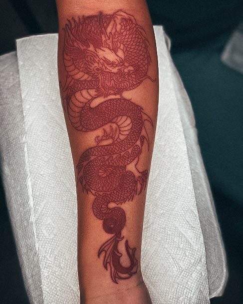 Enchanting Red Dragon Tattoo Ideas For Women