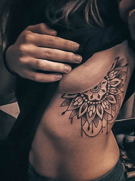 Enchanting Rib Tattoo Ideas For Women Mandala