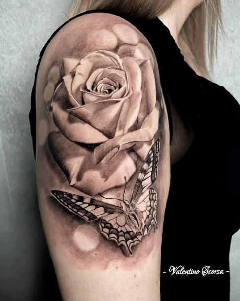 Enchanting Rose Shoulder Tattoo Ideas For Women