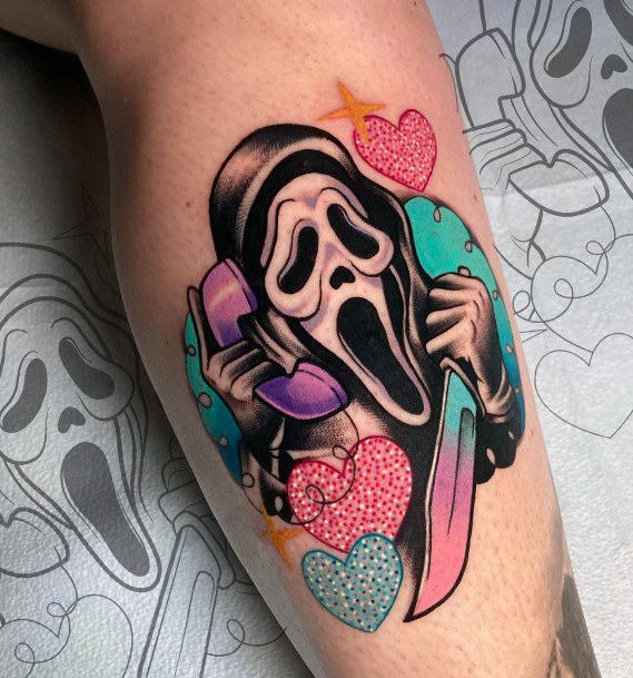 Top 100 Best Scream Tattoos For Women - Scary Movie Design Ideas