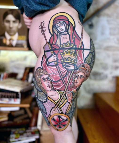 Enchanting Stained Glass Tattoo Ideas For Women