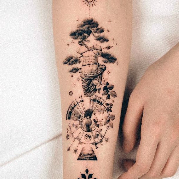 Enchanting Statue Tattoo Ideas For Women