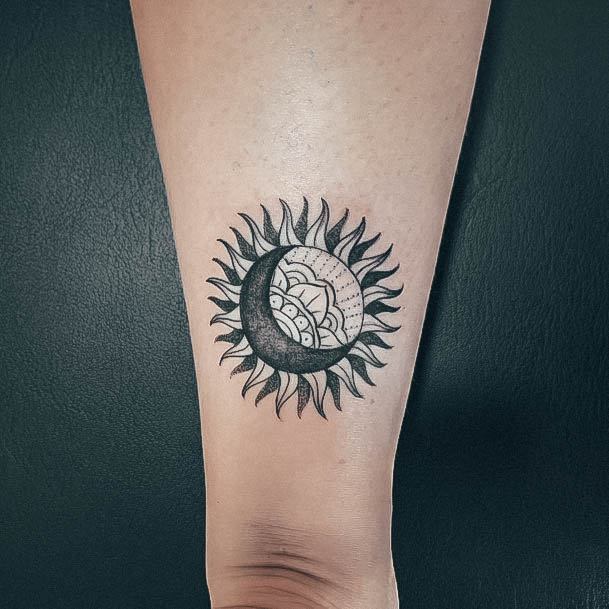 Enchanting Sun And Moon Tattoo Ideas For Women