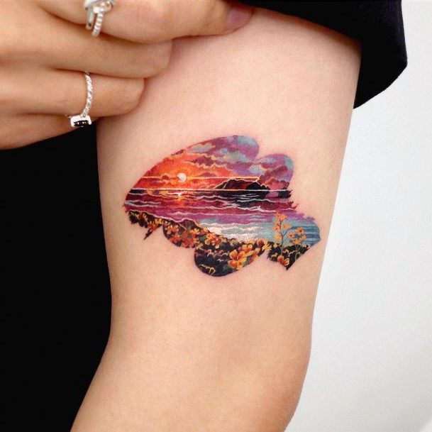 Enchanting Sunset Sunrise Tattoo Ideas For Women