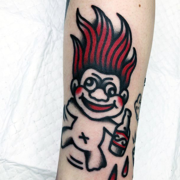 Enchanting Troll Doll Tattoo Ideas For Women