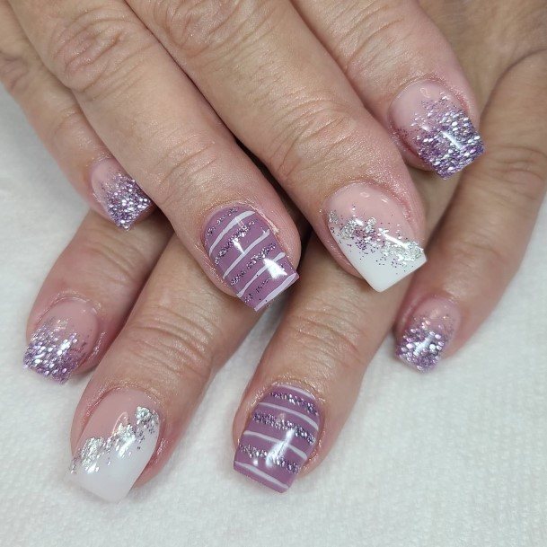 Enchanting White And Purple Nail Ideas For Women