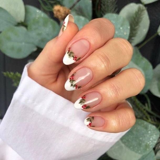 Enchanting White With Flowers Nail Ideas For Women