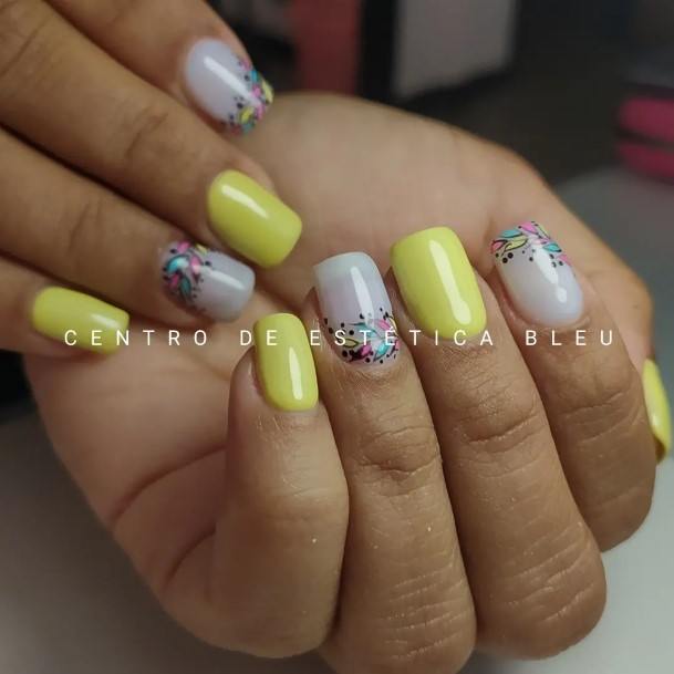 Enchanting Yellow Square Nail Ideas For Women