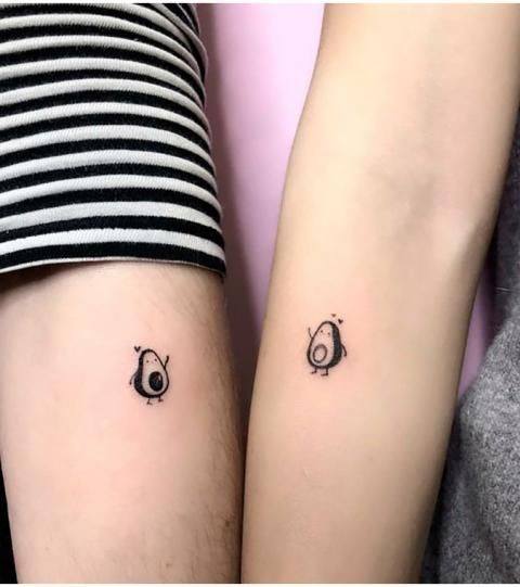Endearing Avocados Couple Tattoo Forearms