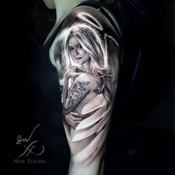 Ethereal Womens Angel Tattoo