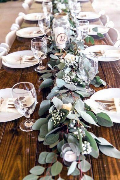 Eucalyptus Wedding Flower Centerpieces