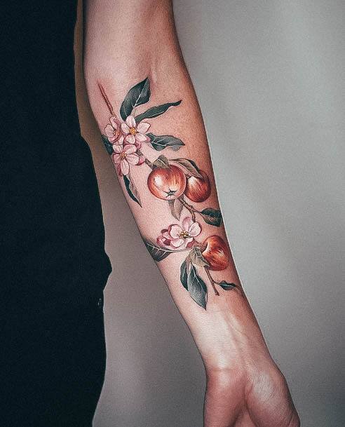 Excellent Girls Apple Tattoo Design Ideas