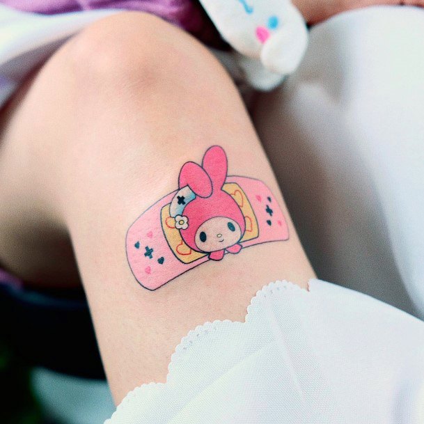 Excellent Girls Bandaid Tattoo Design Ideas