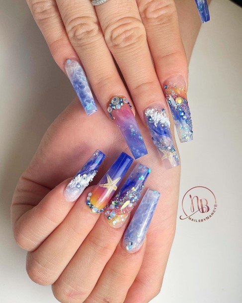 Excellent Girls Beach Nail Design Ideas