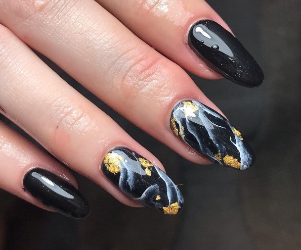 Top 100 Best Black And White Marble Nails For Women - Design Ideas