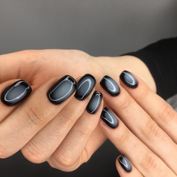 Excellent Girls Black Ombre Nail Design Ideas