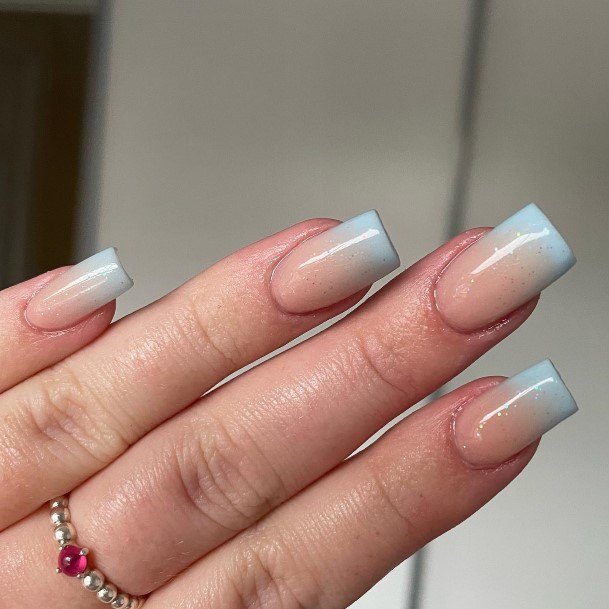 Excellent Girls Blue Ombre Nail Design Ideas