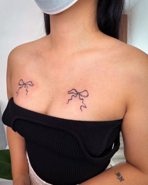 Excellent Girls Bow Tattoo Design Ideas