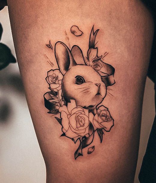 Excellent Girls Bunny Rabbit Tattoo Design Ideas