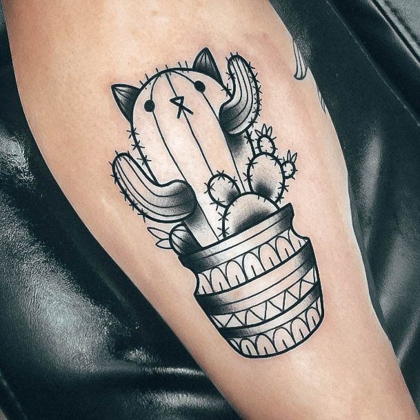 Excellent Girls Cactus Tattoo Design Ideas