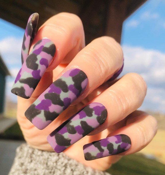 Excellent Girls Camo Nail Design Ideas