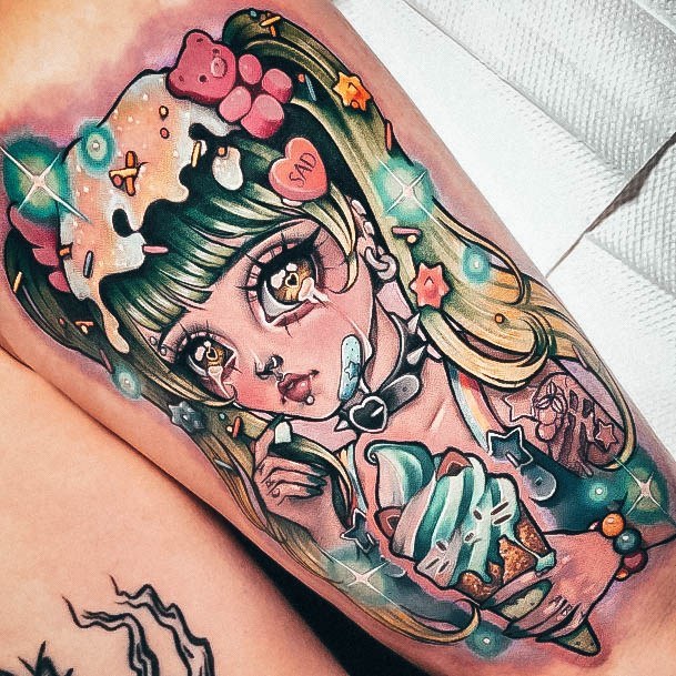 Excellent Girls Candy Tattoo Design Ideas