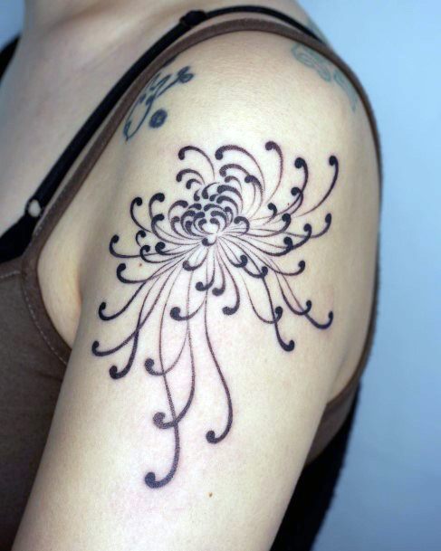 Excellent Girls Chrysanthemum Tattoo Design Ideas