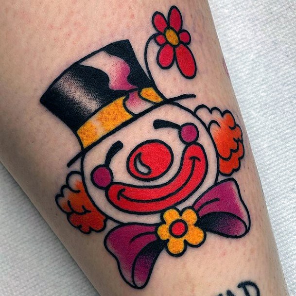 Excellent Girls Clown Tattoo Design Ideas