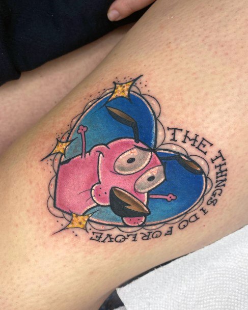 Excellent Girls Courage The Cowardly Dog Tattoo Design Ideas