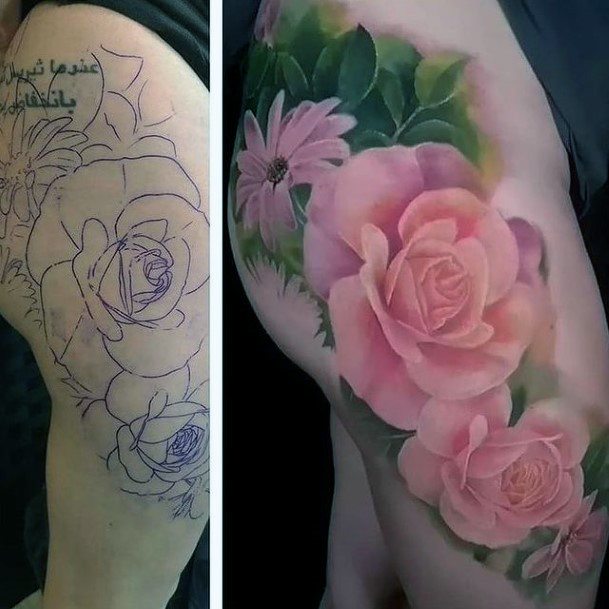 Excellent Girls Cover Up Tattoo Design Ideas