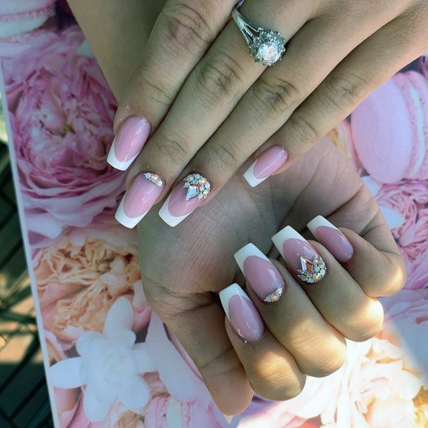 Excellent Girls Crystals Nail Design Ideas