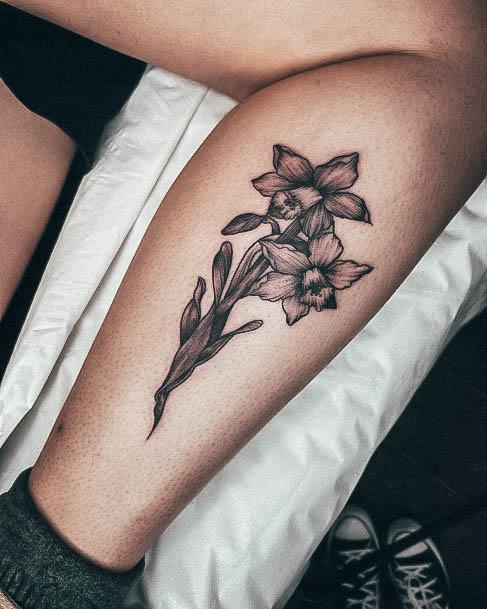 Excellent Girls Daffodil Tattoo Design Ideas